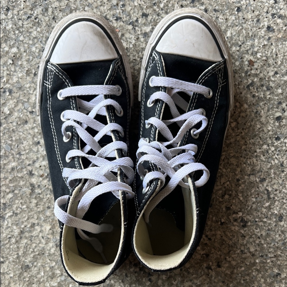 CONVERSE | Kids Black Canvas High-Top Sneakers with White Laces